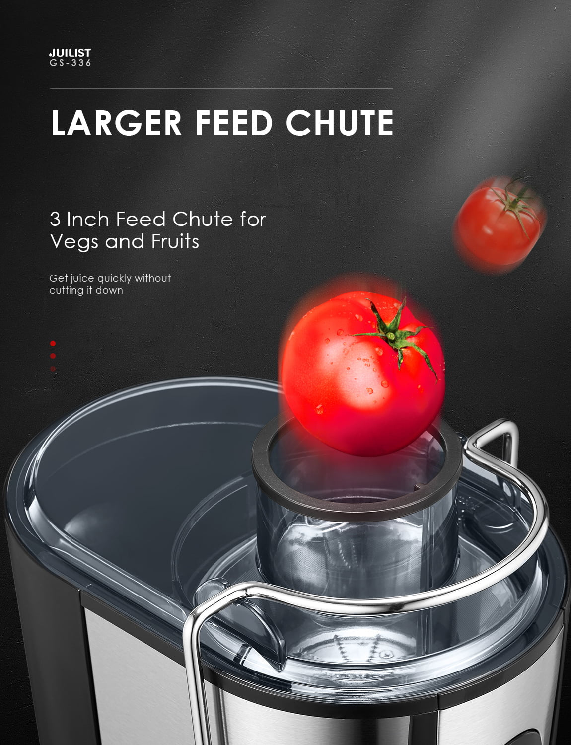 Juicer Machines Easy to Clean, Juicers Whole Fruit and Vegetable, 3 " Feed Chute, Anti-Slip Feet, Anti-Drip Function, 400W